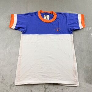 Camp Collection Summit Sportswear Womens XS Florida Ringer Tee Blue White Orange